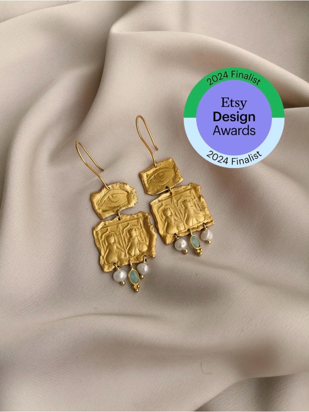 Etsy La Geometrie Handmade Gold Earrings